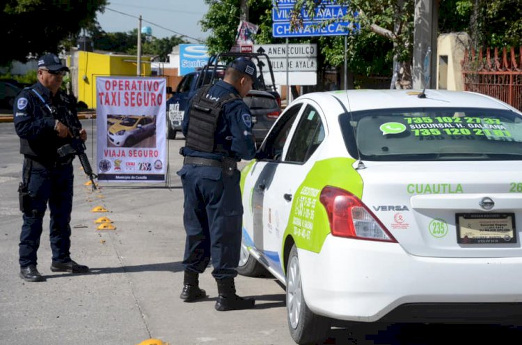 Activa SSP y Tránsito  municipal de  Cuautla el programa «Taxi Seguro»