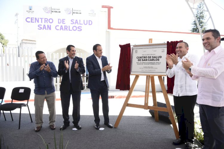 Inaugura Blanco Bravo Centro de  Salud de San Carlos, en Yautepec