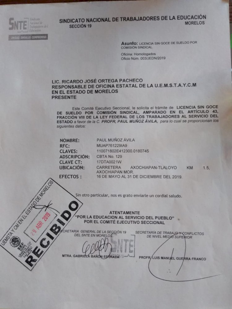 Acusan de corrupto Ricardo José Ortega  Pacheco, encargado del DGETA estatal