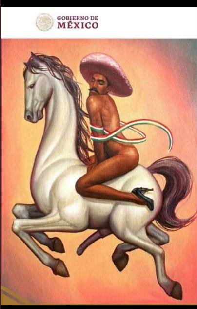Genera molestia cuadro de Zapata afeminado sobre equino excitado