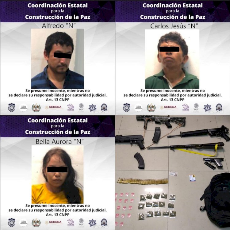 Detienen a cuatro personas  con arma y cristal en Miacatlán