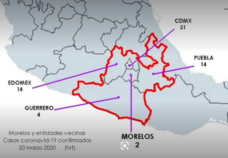 Morelos y entidades vecinas, con 3a parte del covid-19 del país