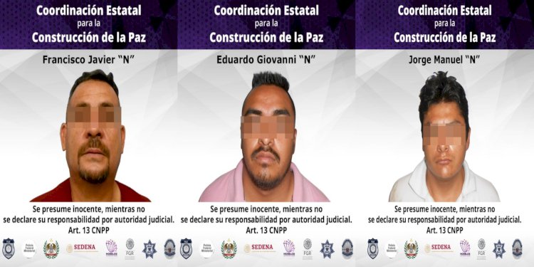 Prisión preventiva contra tres maleantes de Emiliano Zapata