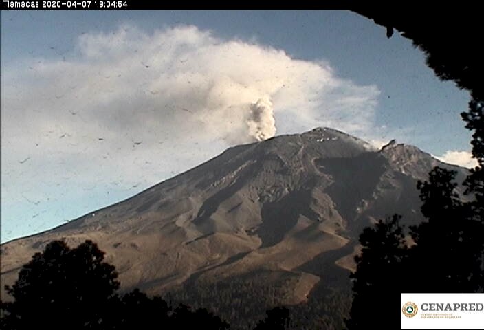 Registró 128 exhalaciones el  Popocatépetl en últimas horas