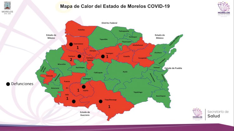 Morelos mantiene 7 defunciones por covid-19; ya son 44 los infectados