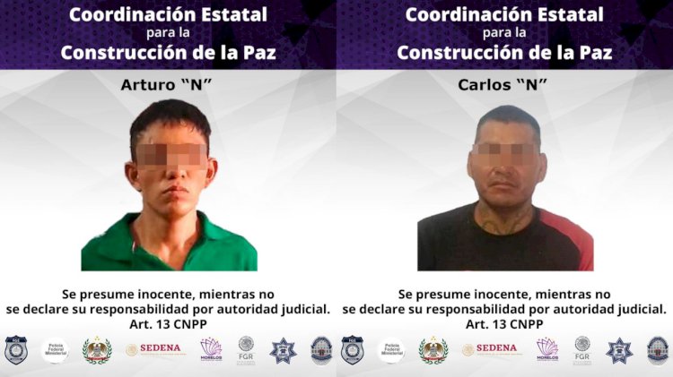 Capturan a dos sujetos acusado de  matar a dos jóvenes en Coatetelco