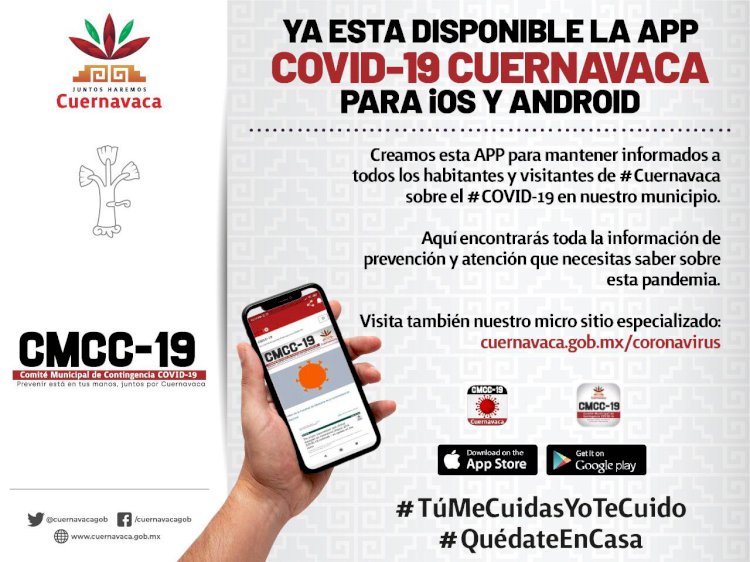Lanza Ayuntamiento aplicación móvil covid-19 en Cuernavaca