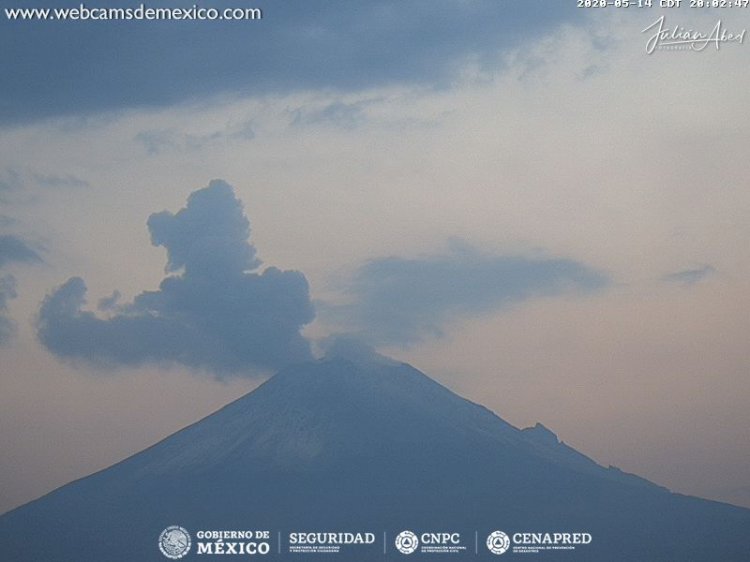 Volcán Popocatépetl, con 117 exhalaciones en últimas horas