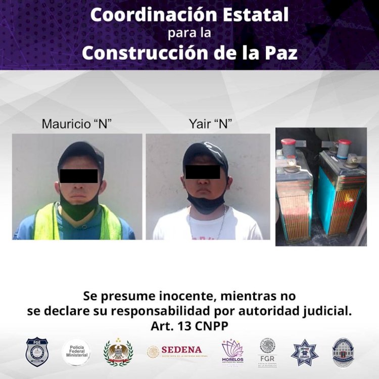 Por el delito de robo, quedaron aprehendidos dos de Xochitepec