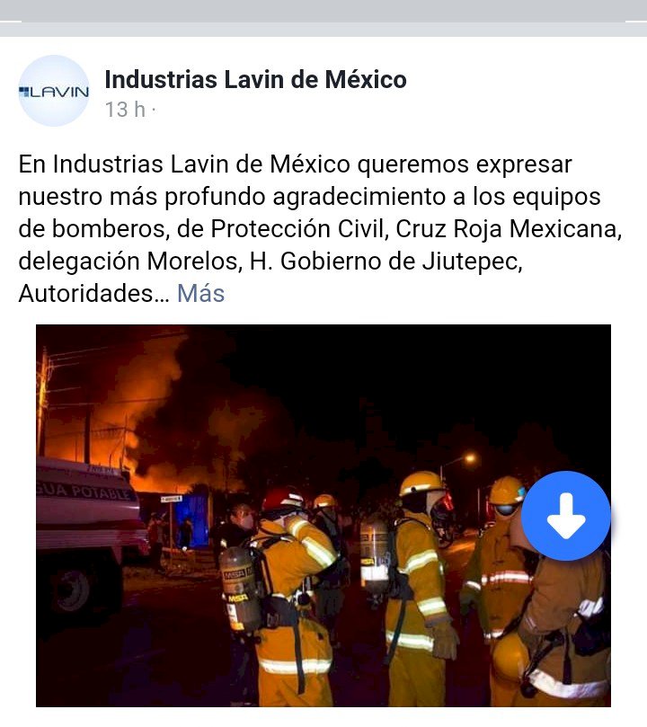 Industrias Lavin de México agradece a cuerpos de rescate