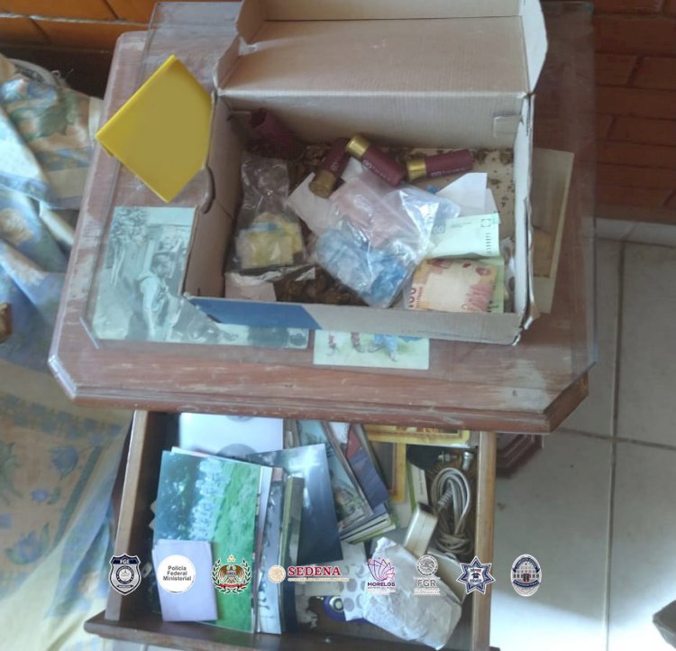 FGE realiza cateo en Tlaltizapán; un detenido con droga y cartuchos