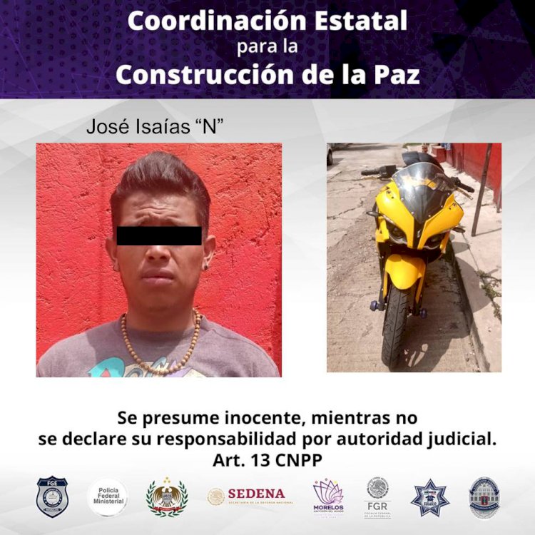Cae en Ciudad Chapultepec uno con motocicleta robada