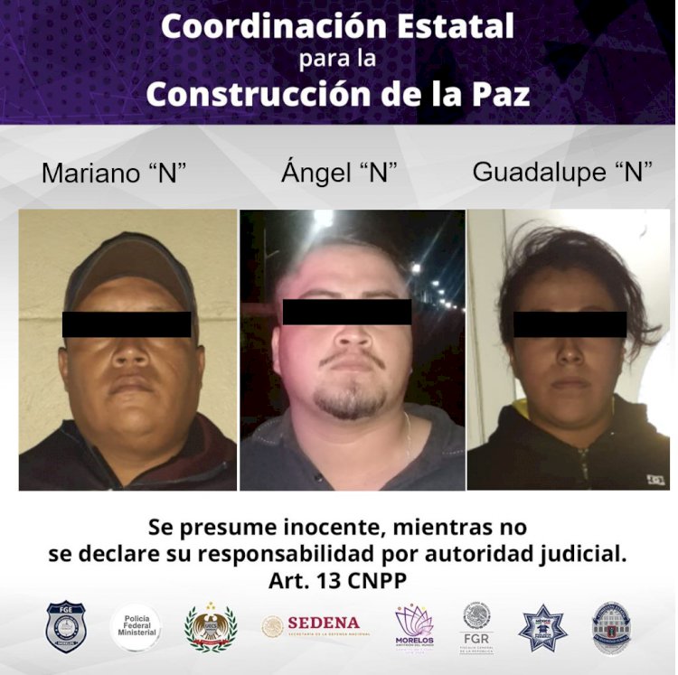 Detiene mando coordinado policía Morelos a tres personas en posesión de droga y armas de fuego