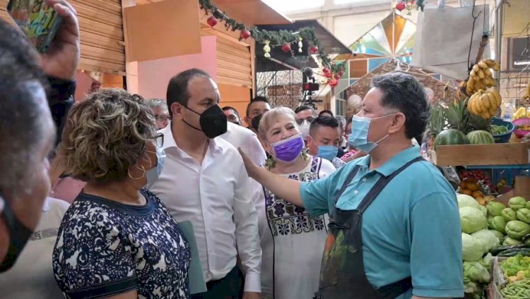 Promete Cuauhtémoc Blanco apoyo al mercado municipal de Yautepec