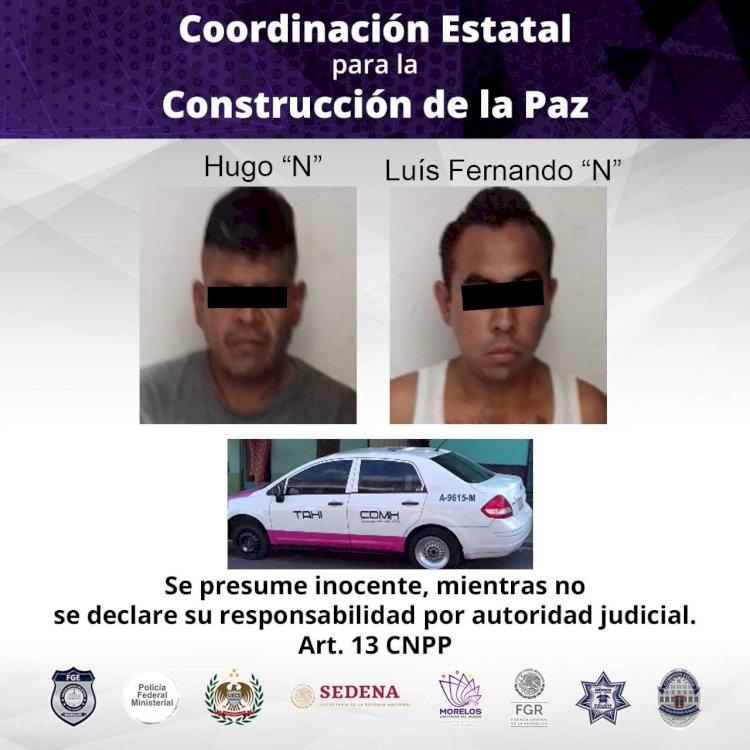 Detienen Policías a dos por robo de un auto en Huitzilac