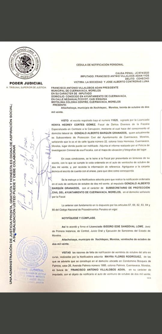 Ya fue notificado oficialmente el alcalde Villalobos del procedimiento en contra