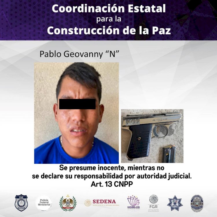 Detienen a sujeto automovilista con arma  de fuego en Tepoztlán y ya lo investigan