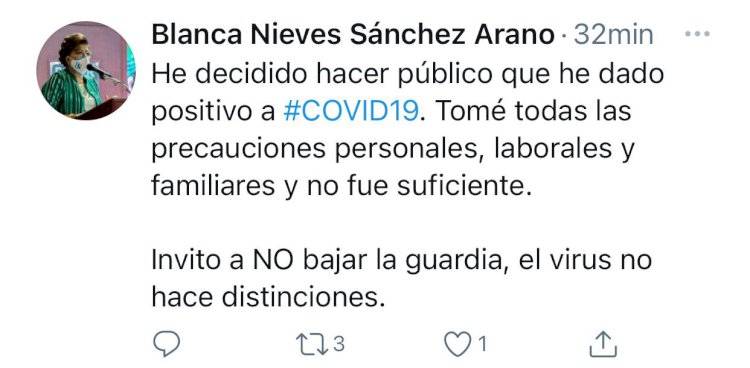 Confirma diputada Blanca Nieves Sánchez que padece covid