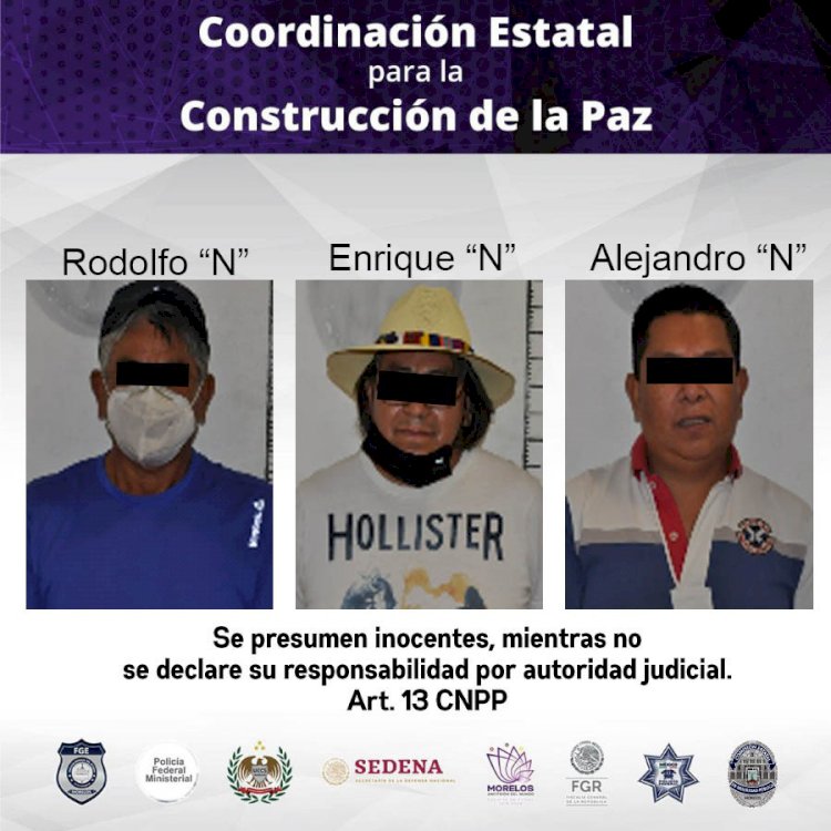 Detienen a 3 sujetos acusados de allanar un domicilio en Yautepec