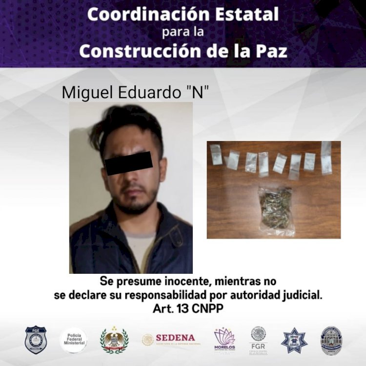Detienen a uno con presuntas  coca y marihuana en Zacatepec