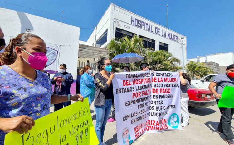 Trabajadores del Hospital de la  Mujer demandan pago de salario