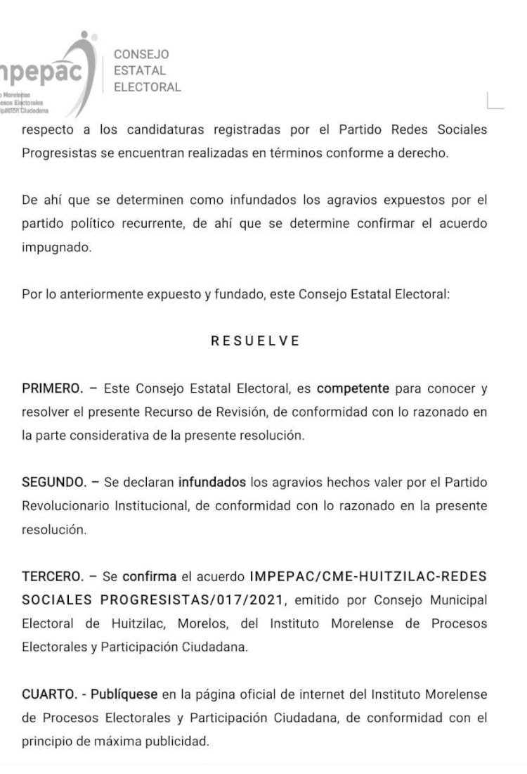 Da el Impepac revés al PRI y confirma candidatura de José Casas