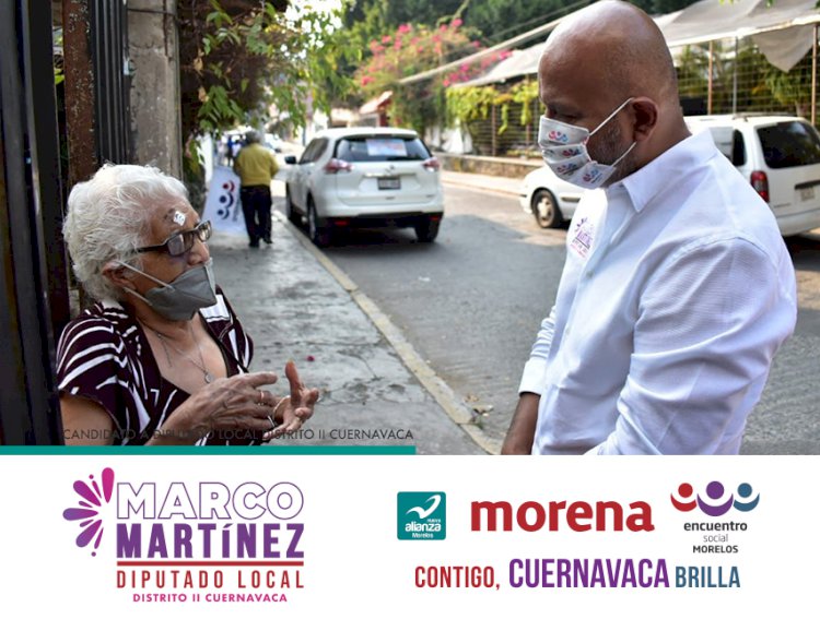Continúa Marco Martínez recorriendo comunidades de Cuernavaca