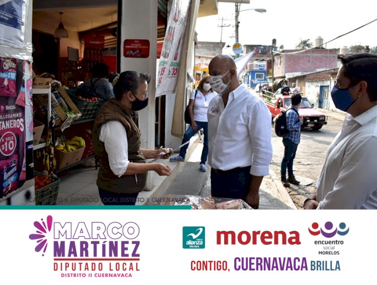 Continúa Marco Martínez recorriendo comunidades de Cuernavaca