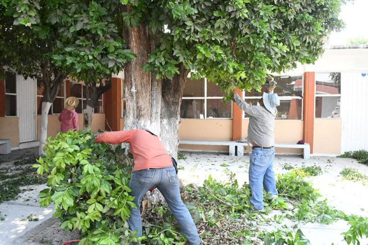 El ayuntamiento de Cuautla realiza labores  de limpieza en planteles educativos