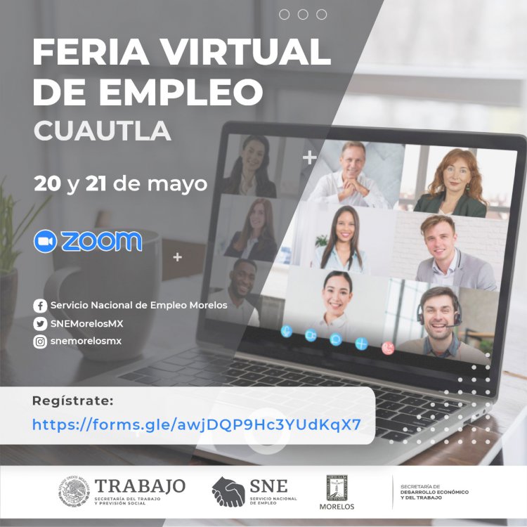 Ofrecen hoy y mañana la feria virtual del empleo en Cuautla