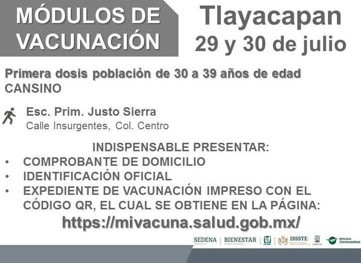 Treintañeros de Tepoztlán, Yecapixtla, Tlayacapan y Yautepec se vacunan esta semana