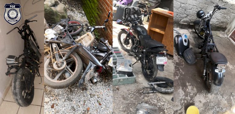 Caen 5 en Jiutepec durante cateo  donde se recuperan motos robadas