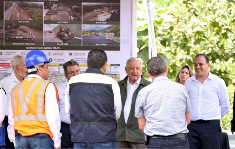 Supervisaron el presidente y el gobernador de Morelos obra en La Pera - Cuautla