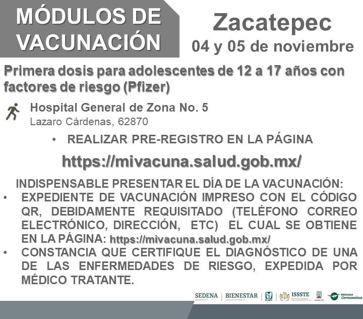 Sigue vacunación contra covid-19 para menores de 12 a 17 con comorbilidades