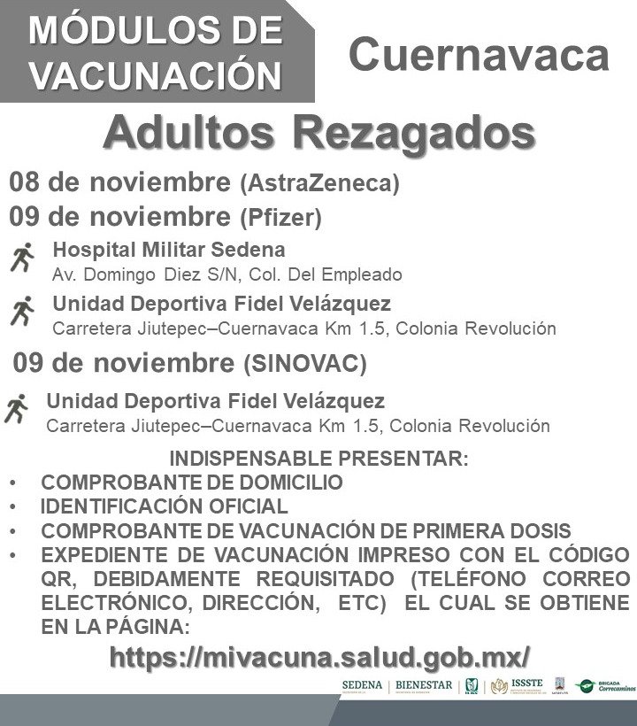 En Cuernavaca, Jojutla, Xochitepec y Cuautla, seguirá vacunación para rezagados