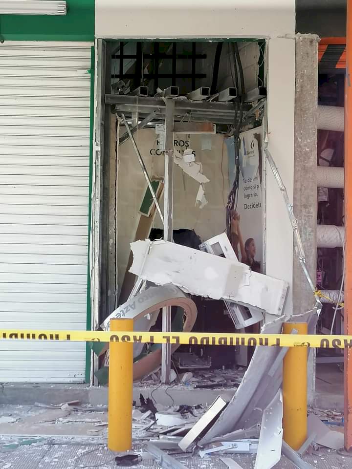 Estallaron un cajero automático en Cuautla y robaron el dinero