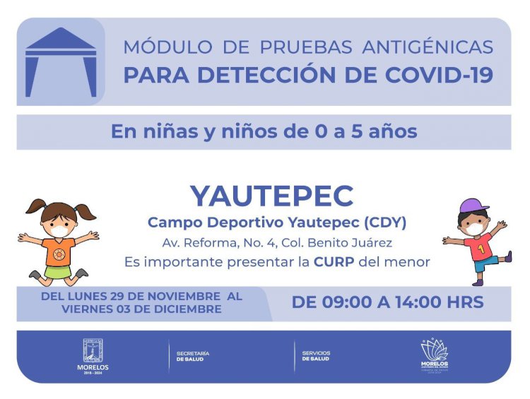Llevará gobierno estatal módulo de pruebas antigénicas a Yautepec