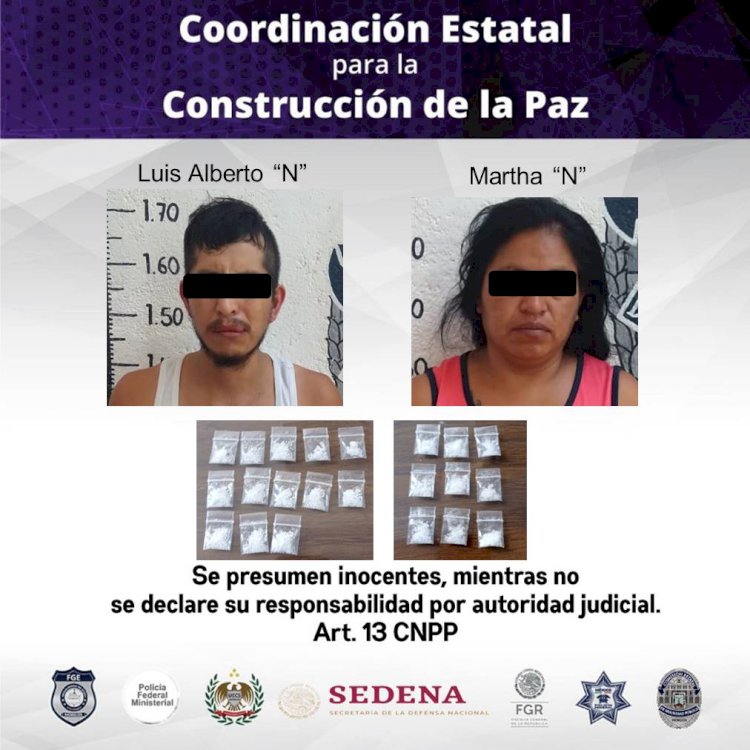 Atraparon en Zacatepec a pareja  como supuesta narcomenudista