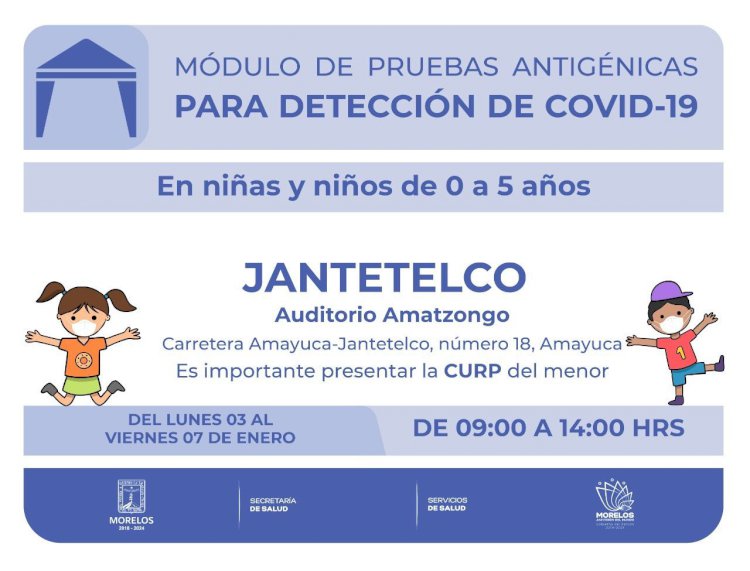 Pruebas antigénicas de covid esta semana en Jantetelco