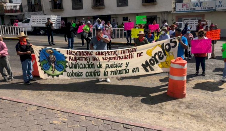 Protestan contra la mina de Tetlama pobladores de diversas comunidades