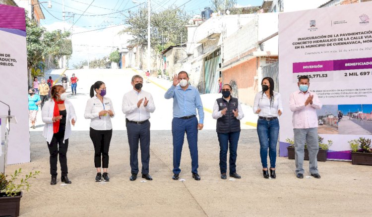 Fue inaugurada la pavimentación en calles de Cuernavaca que gestionó Mirna Zavala
