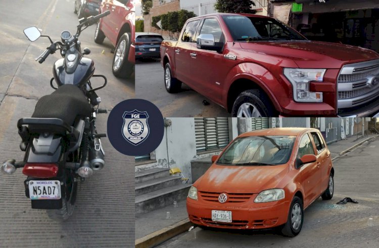 Fiscalía Oriente aseguró 3 vehículos  por daño en un domicilio de Cuautla