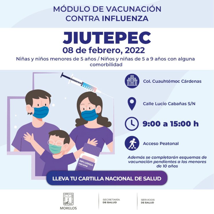 Menores de Jiutepec y Temixco podrán recibir vacuna contra influenza