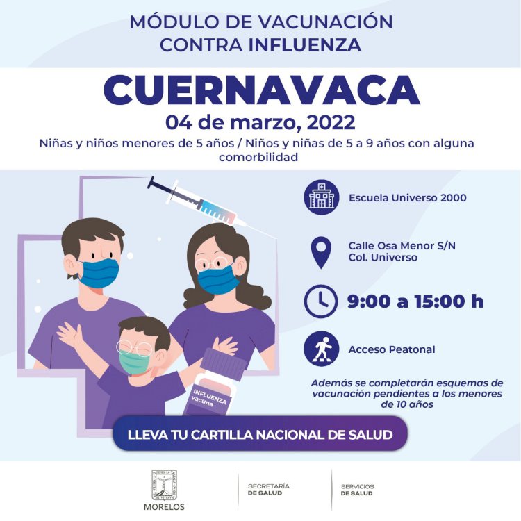 Habrá vacuna contra influenza  para menores en 4 municipios