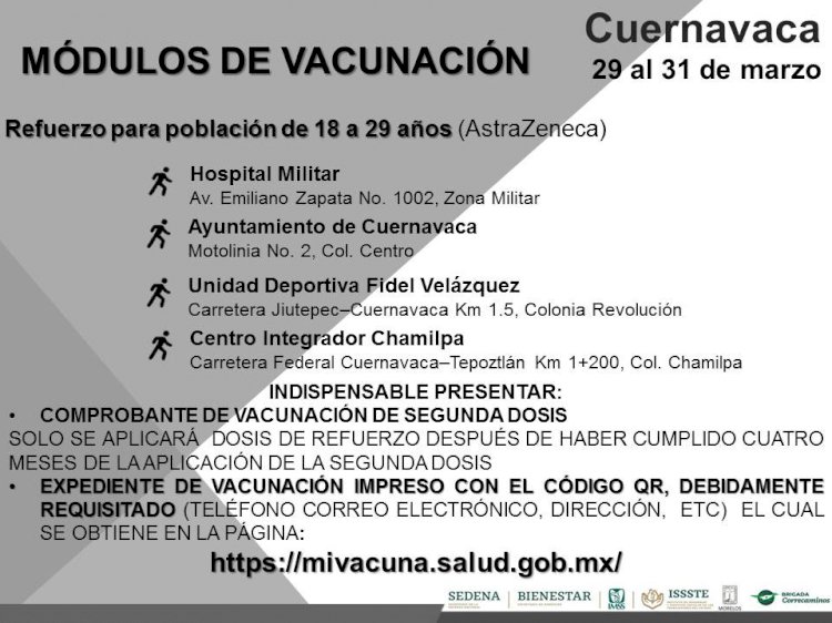 Toca en 7 municipios vacuna contra covid a los de 18-29