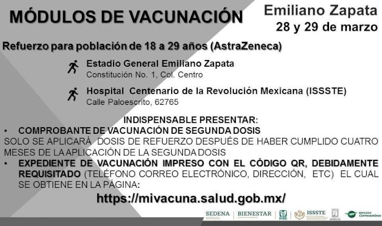 Toca en 7 municipios vacuna contra covid a los de 18-29