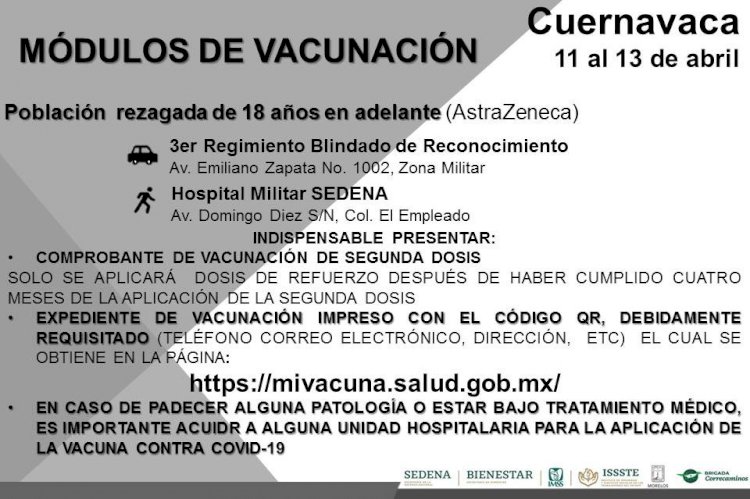 En instalaciones de Sedena, en la capital, hay vacunación anticovid