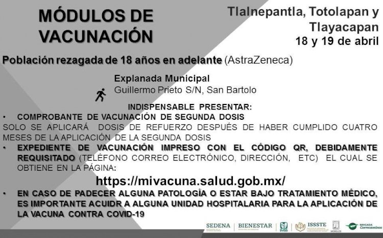 En Morelos, se aplica fase intensiva de vacunación contra covid-19
