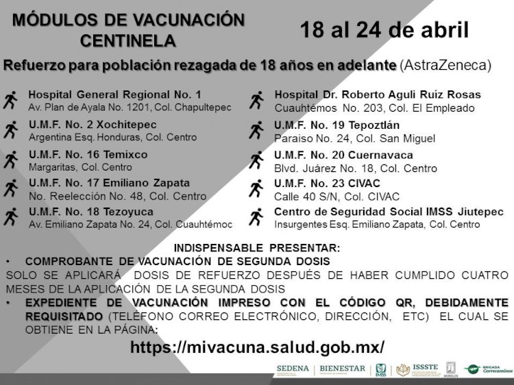 En Morelos, se aplica fase intensiva de vacunación contra covid-19