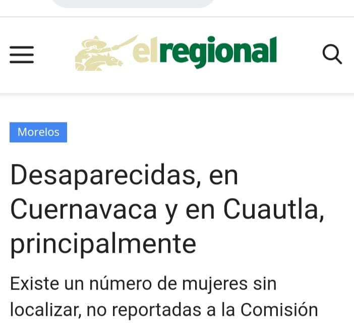 Morelos, Edomex y CDMX concentran casi la mitad de desaparecidas en 2022